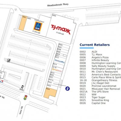 Parkway Plaza - Carle Place plan - map of store locations