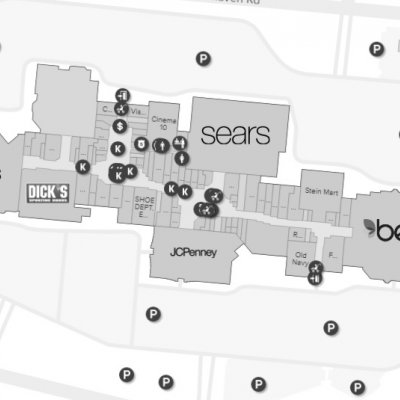 Pecanland Mall plan - map of store locations