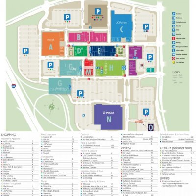 Peninsula Town Center plan - map of store locations