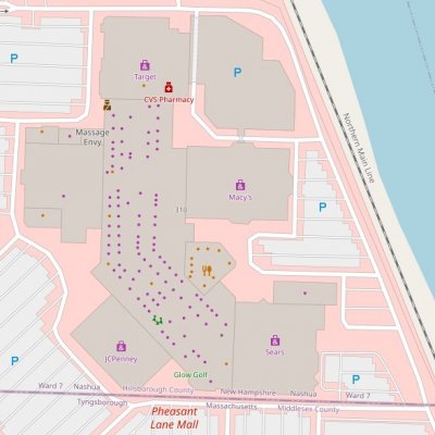 Pheasant Lane Mall plan - map of store locations