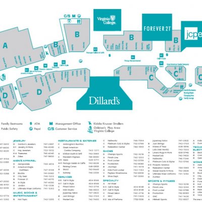 Pierre Bossier Mall plan - map of store locations