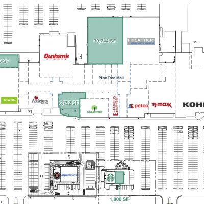 Pine Tree Mall plan - map of store locations