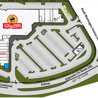 Piscataway Town Center plan - map of store locations