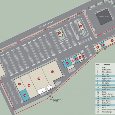 Plaza on Galveston Island plan - map of store locations