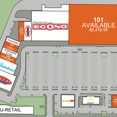 Plaza Vega Baja plan - map of store locations