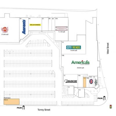 Points West Plaza plan - map of store locations