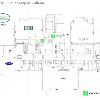 Poughkeepsie Galleria plan - map of store locations