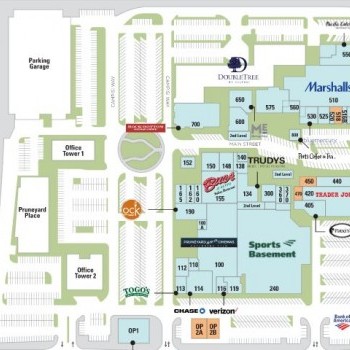 PruneYard Shopping Center plan - map of store locations