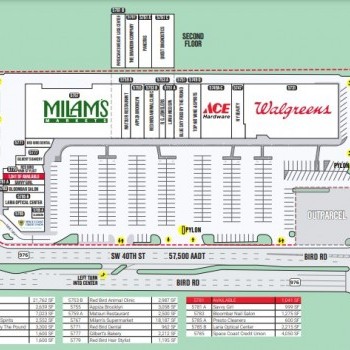 Red Bird Shopping Center plan - map of store locations