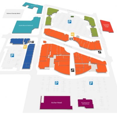 Redmond Town Center plan - map of store locations