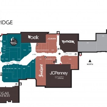 River Ridge Mall plan - map of store locations