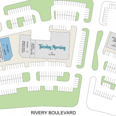 Rivery Towne Crossing plan - map of store locations