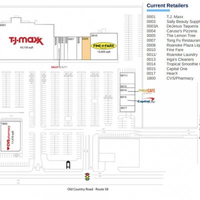 Roanoke Plaza plan - map of store locations