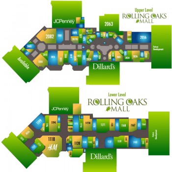 Rolling Oaks Mall plan - map of store locations