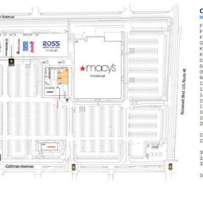Roosevelt Mall plan - map of store locations
