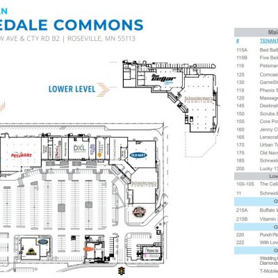 Rosedale Commons plan - map of store locations