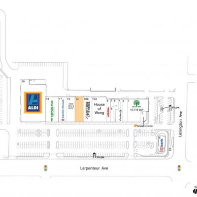 Roseville Center plan - map of store locations