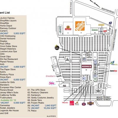 Roxbury Mall plan - map of store locations