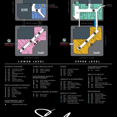 Salem Center plan - map of store locations
