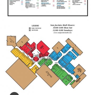 San Jacinto Mall plan - map of store locations