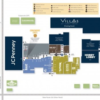 Sandusky Mall plan - map of store locations