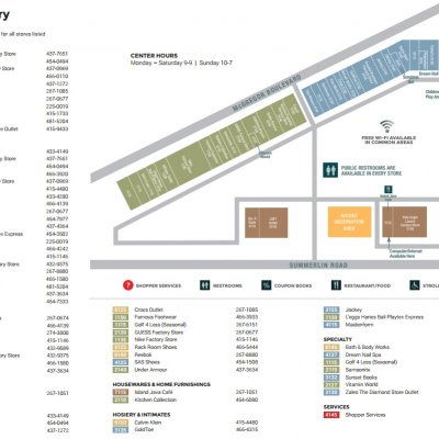 Sanibel Outlets plan - map of store locations