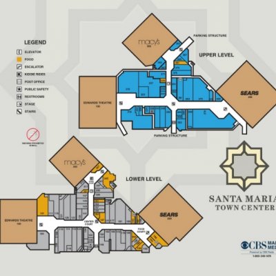 Santa Maria Town Center plan - map of store locations