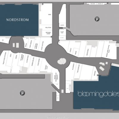 Santa Monica Place plan - map of store locations