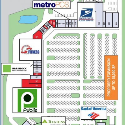 Sarasota Commons plan - map of store locations