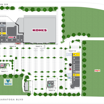 Saratoga Town Center plan - map of store locations