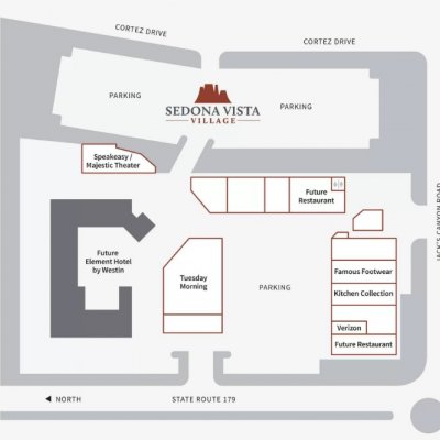 Sedona Vista Village plan - map of store locations