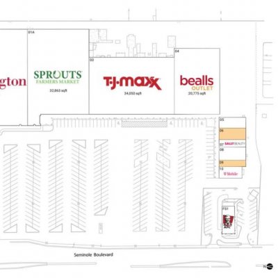 Seminole Plaza plan - map of store locations