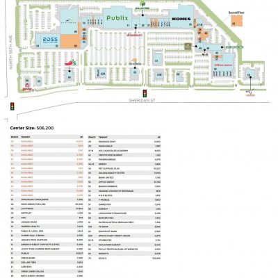Sheridan Plaza plan - map of store locations