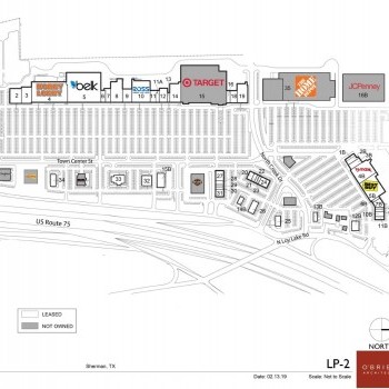 Sherman Town Center plan - map of store locations