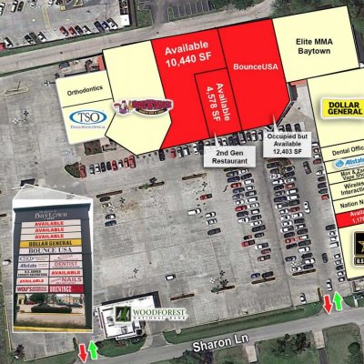 Shoppes at Baytown plan - map of store locations