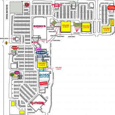 Shoppes at Gilbert Commons plan - map of store locations