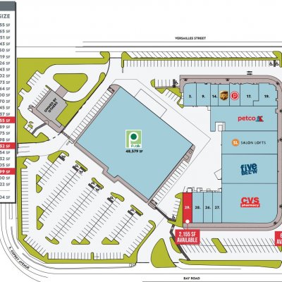 Shops at Siesta Row plan - map of store locations