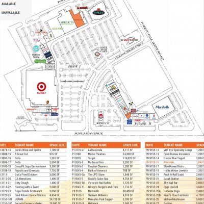 Shops of Forest Hill plan - map of store locations