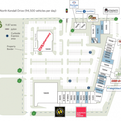 Shops of Kendall plan - map of store locations