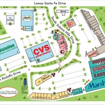 Solana Beach Towne Centre plan - map of store locations