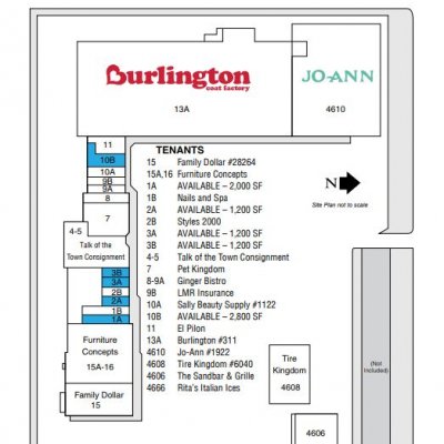 South Plaza plan - map of store locations