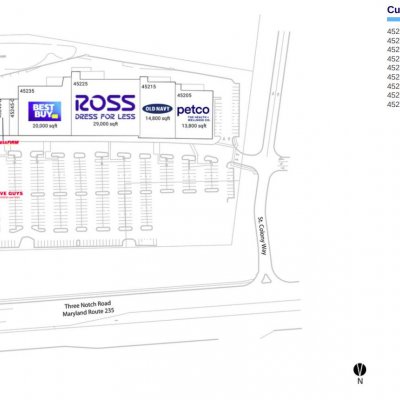 South Plaza Shopping Center plan - map of store locations