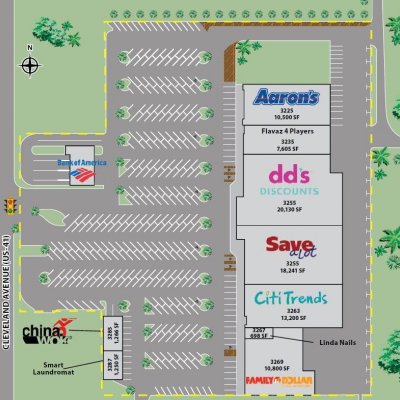 South Trail Shopping Center plan - map of store locations