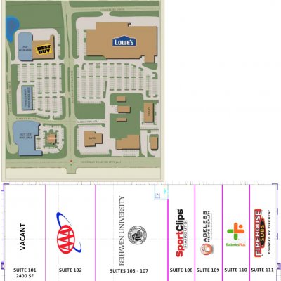 Southcrest Market plan - map of store locations