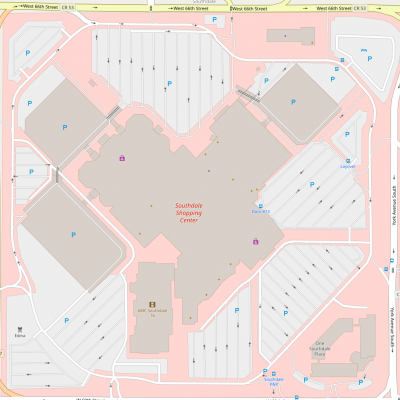 Southdale Center plan - map of store locations