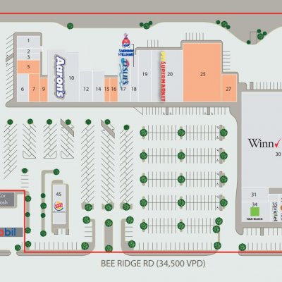 Southeast Plaza plan - map of store locations