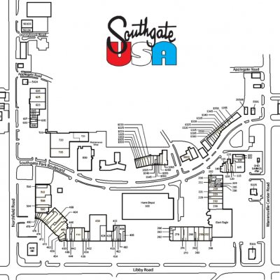 Southgate USA plan - map of store locations