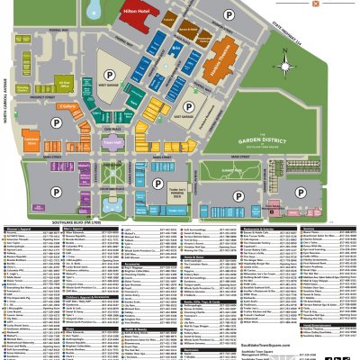 Southlake Town Square plan - map of store locations