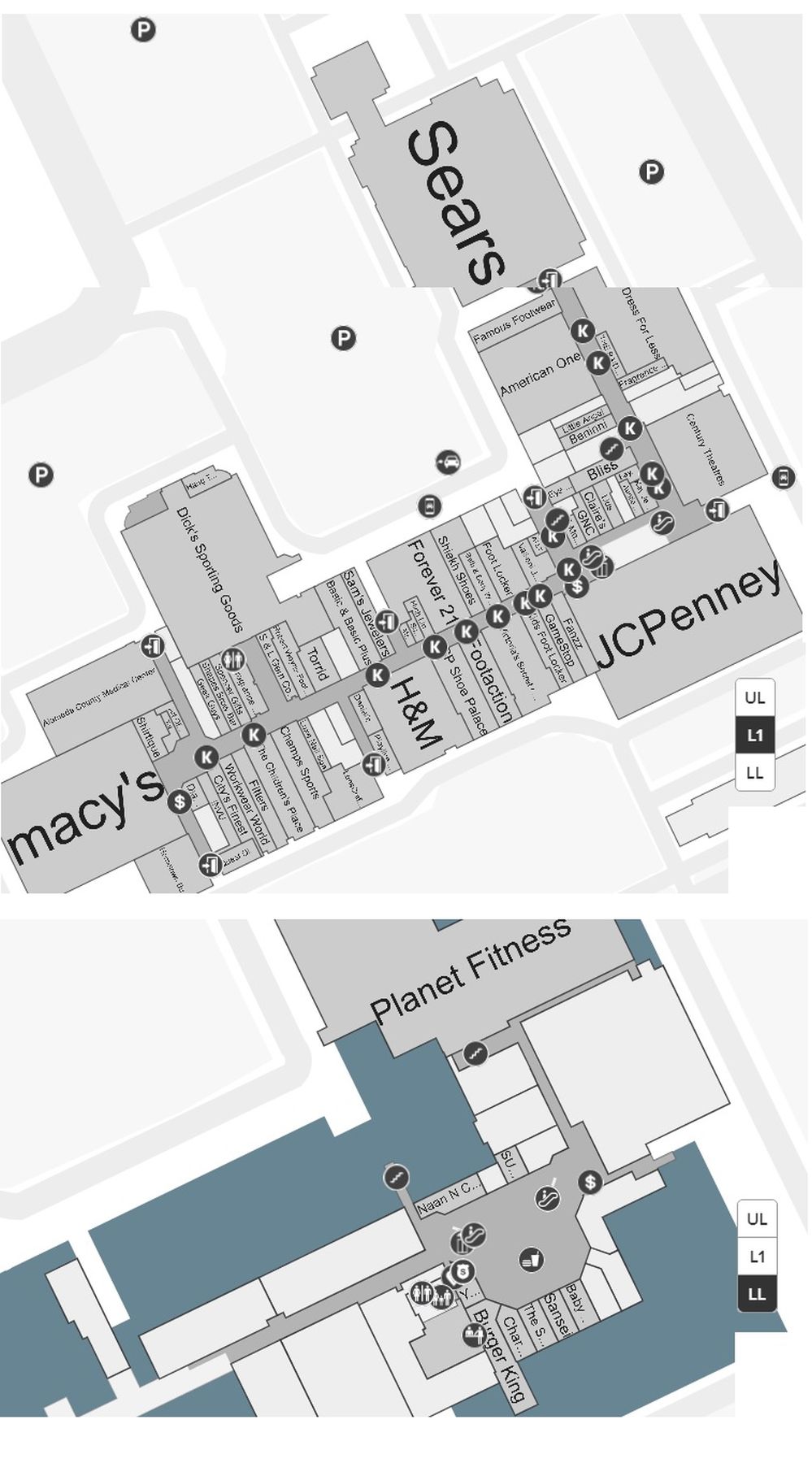 Southland Mall (106 stores) shopping in Hayward, California CA 94545