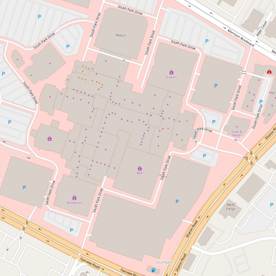 SouthPark Mall Charlotte plan - map of store locations